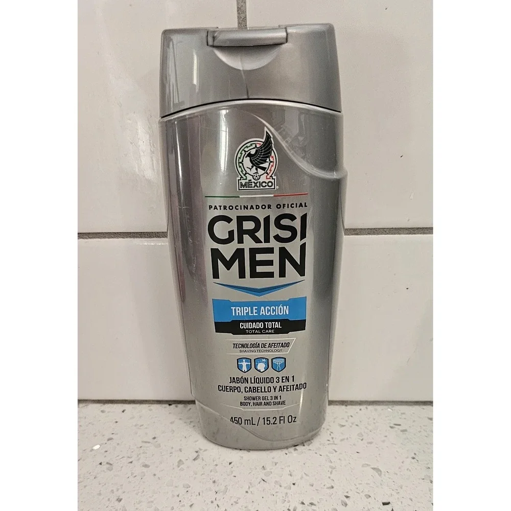 Grisi Men Shower Gel‎ 3 in 1 Body Hair & Shave Cleansing Fresh Fragrance